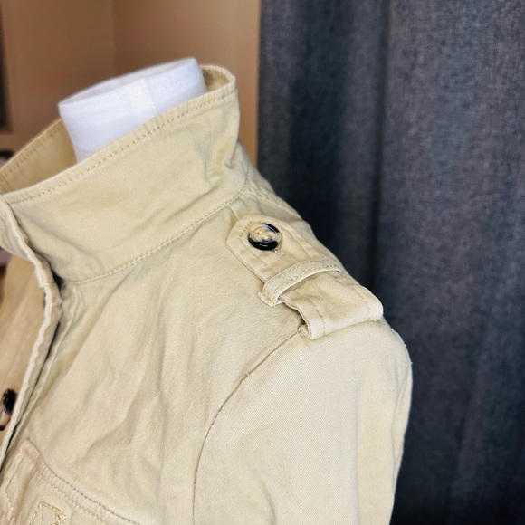 Divided Cream Button-Up Military Style Jacket Size 8 - Picture 3 of 14